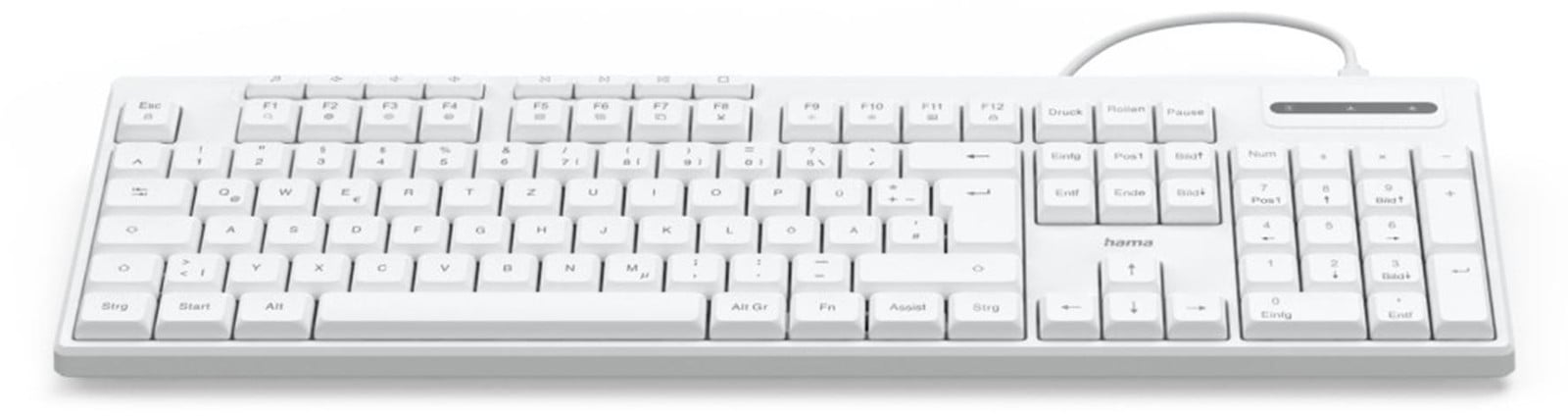 Hama CK-200 QWERTZ USB Kabel Wit