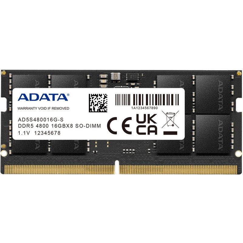 16GB (1x16GB) ADATA SO-DIMM DDR5-4800 ECC (schwarz, AD5S480016G-S, Premier)