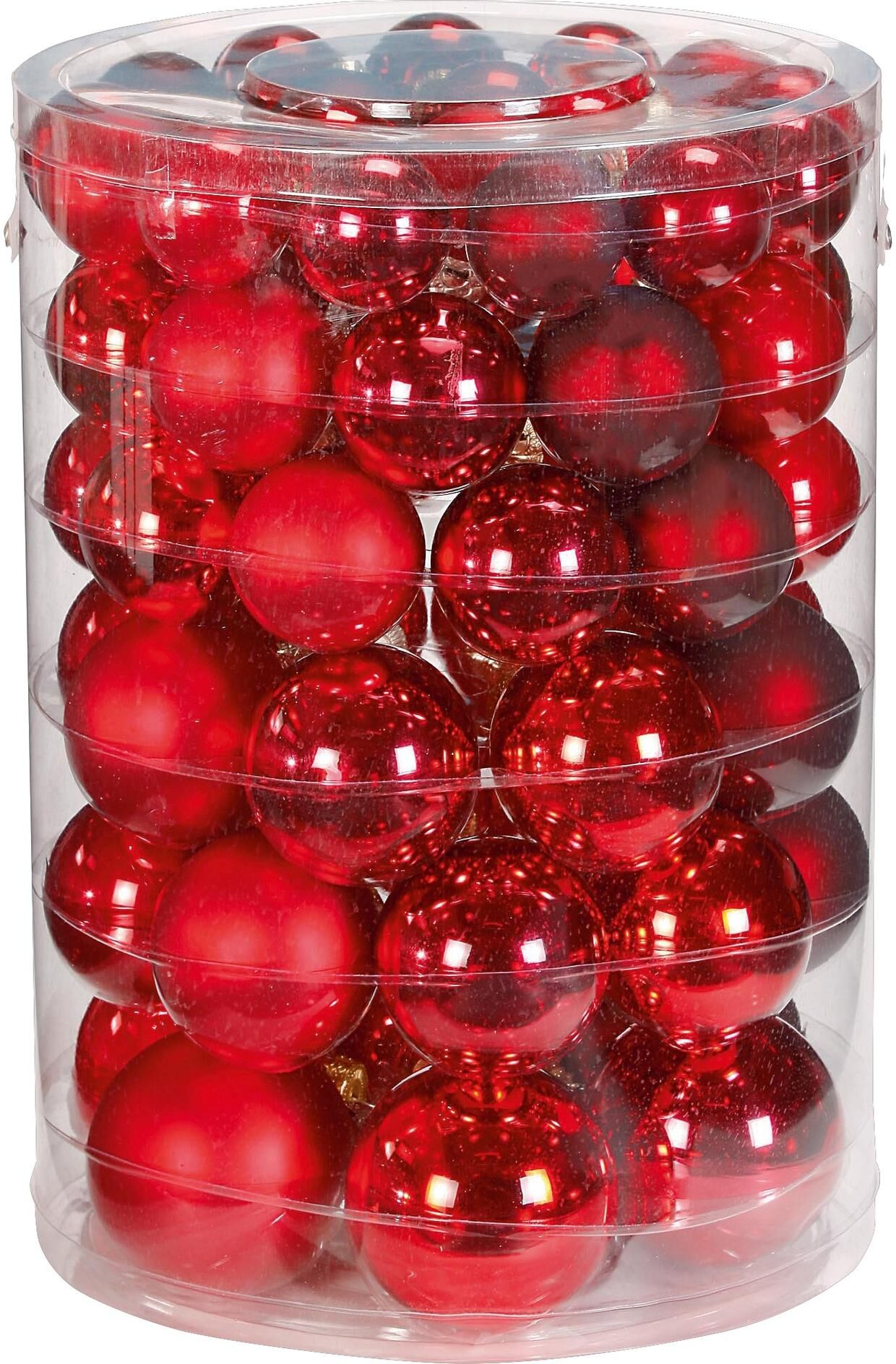 Weihnachtsbaumkugel "DECOR", rot, Glas, Weihnachtsbaumkugeln, Weihnachtsbaumkugel rot Einheitsgröße