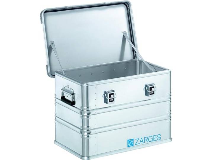 ZARGES - Caisse Aluminium K470 - Boîte Stockage & Transport Universelle - 600x400x410 mm - Aluminium Naturel - Poignées De Transport - Étanche & Durable