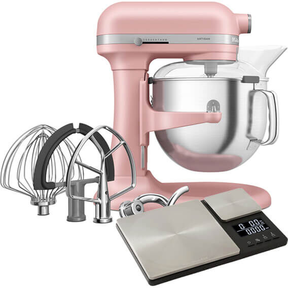 KitchenAid Artisan Dried Rose 6.6L Bowl Lift Food Mixer With FREE Gift