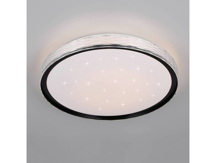 Reality Leuchten LED Deckenlampe Varda, dimmbar, schwarz, für Schlafzimmer, Metall, Modern, LED Deckenleuchte