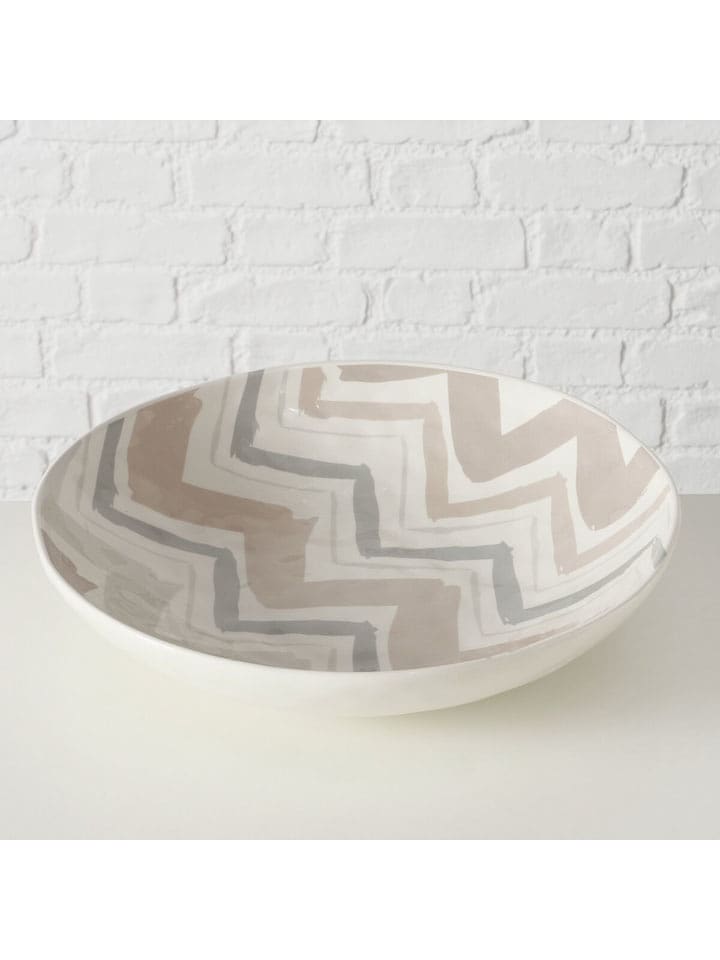 Boltze Schale "Zickzack" in Beige/ Grau - Ø 33,5 cm - onesize