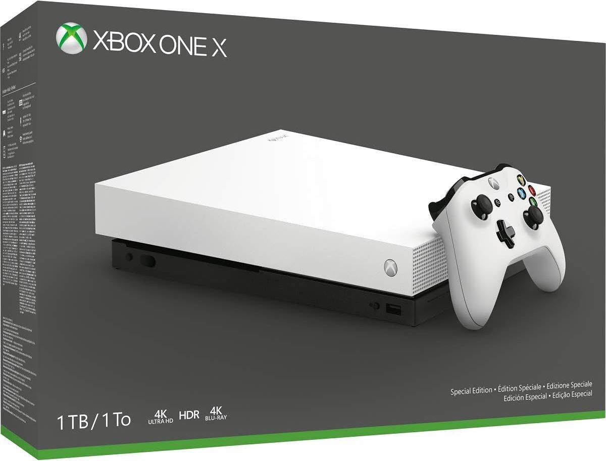 Microsoft Xbox One X 1TB 4K Gaming Console – 4K UHD Blu-ray, HDR Gaming, 1TB HDD, White, Used - Very Good
