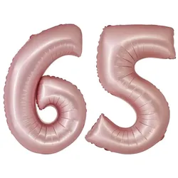 XL Folienballon roségold rosa Zahl 65