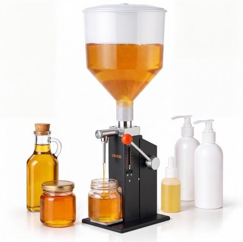 VEVOR handmatige vulmachine voor vloeistoffen met 10 liter reservoir, zwart, geschikt voor dranken, olie, honing, shampoo en lotion