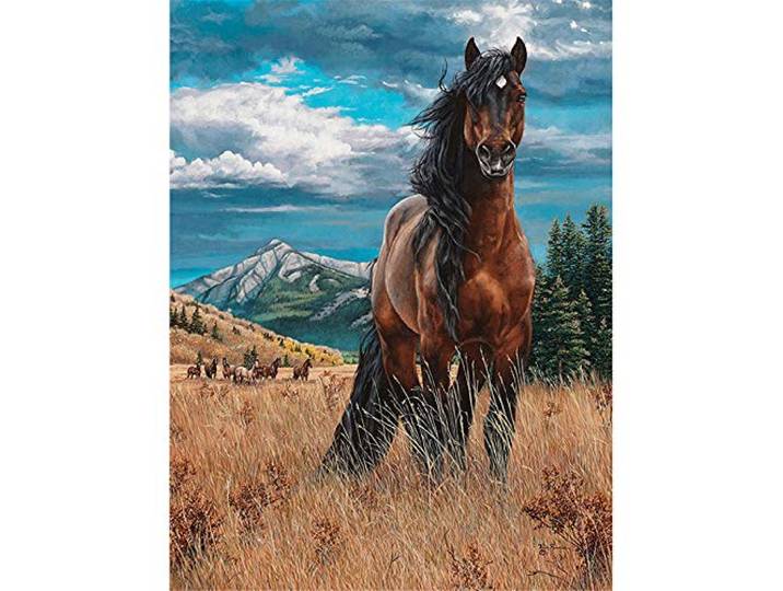 Puzzle 5000 Teile für Erwachsene,Pferde im Gras Puzzles Geschicklichkeitsspiel für die Ganze Familie, Landschaf Puzzle Schwer Dekompressionder Erwachsenenpuzzle ab 14 Jahren-61.61x41.53 Zoll (156.5 x