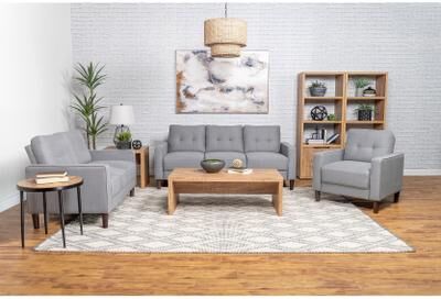 Coaster Bowen Upholstered Track Arm Tufted Sofa Set