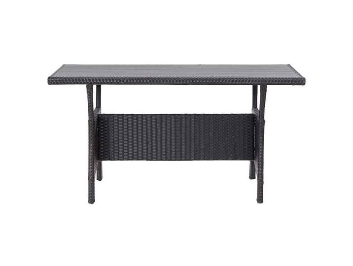 NEW Table de jardin noir 120x70x66 cm Résine tressée Mobilier de jardin_77876