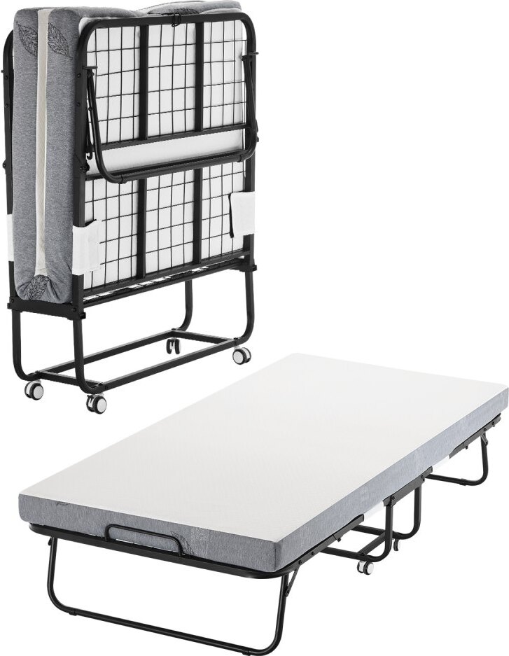 Rollbett Klappbett - 10 cm Schaumstoffmatratze - Faltbares Metallbett - Platzsparendes Design - Komfortables Schlafmöbel