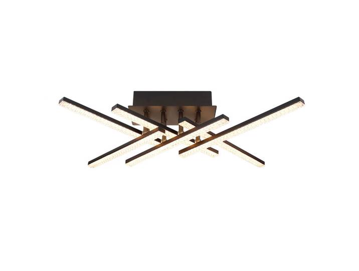 Nettlife Led-Deckenleuchte Kristallglanz 50/36/13 cm, Schwarz, Metall, Freiform, LED integrated, 36x13x50 cm, Lampen & Leuchten, LED Beleuchtung, LED-Deckenleuchten