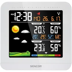 Sencor SWS 5600 digital weather station White LCD Battery, Wetterstation, Weiss