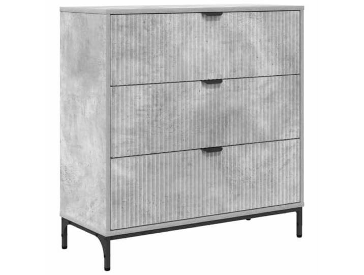 Sideboard Beton Grau 79,5 x 33 x 82 cm aus Holzwerkstoff mit Schubladen Sideboard, Holzwerkstoff, Beton Grau, mit Schubladen, mit Türen, stabil, pflegeleicht, Esszimmer, Küche, Wohnzimmer