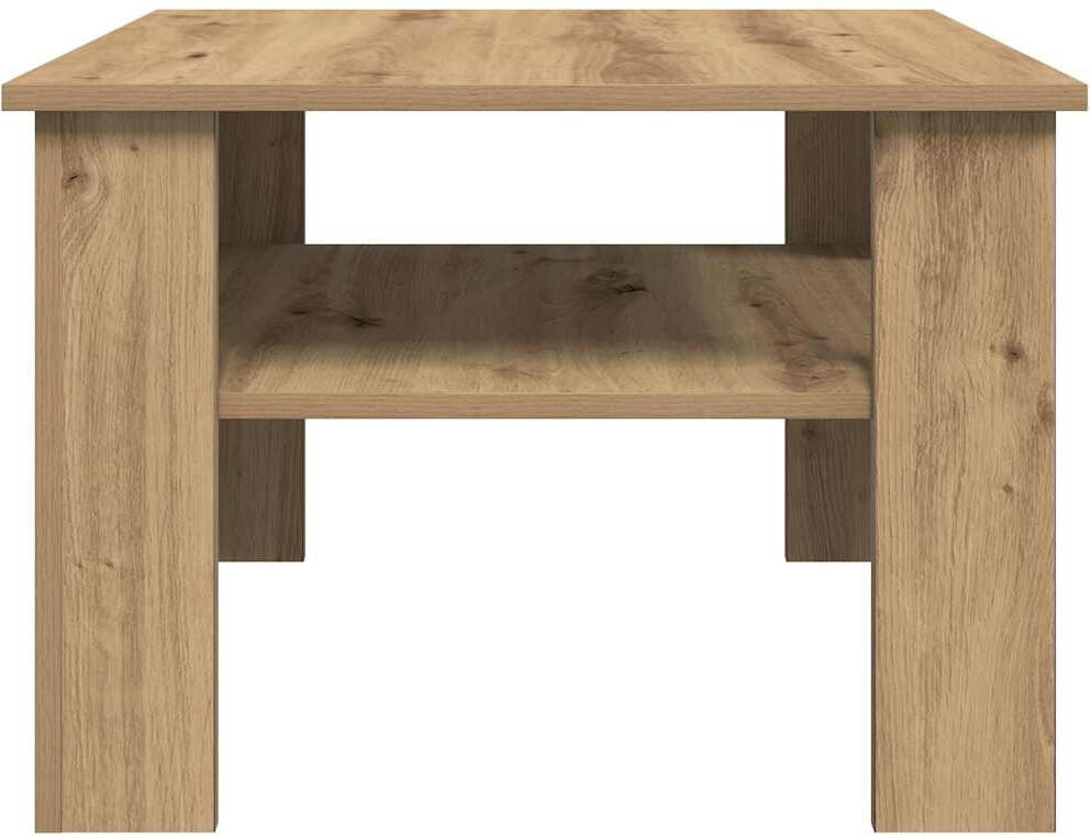 vidaXL Table basse chêne artisanal 60x60x42cm bois d'ingénierie