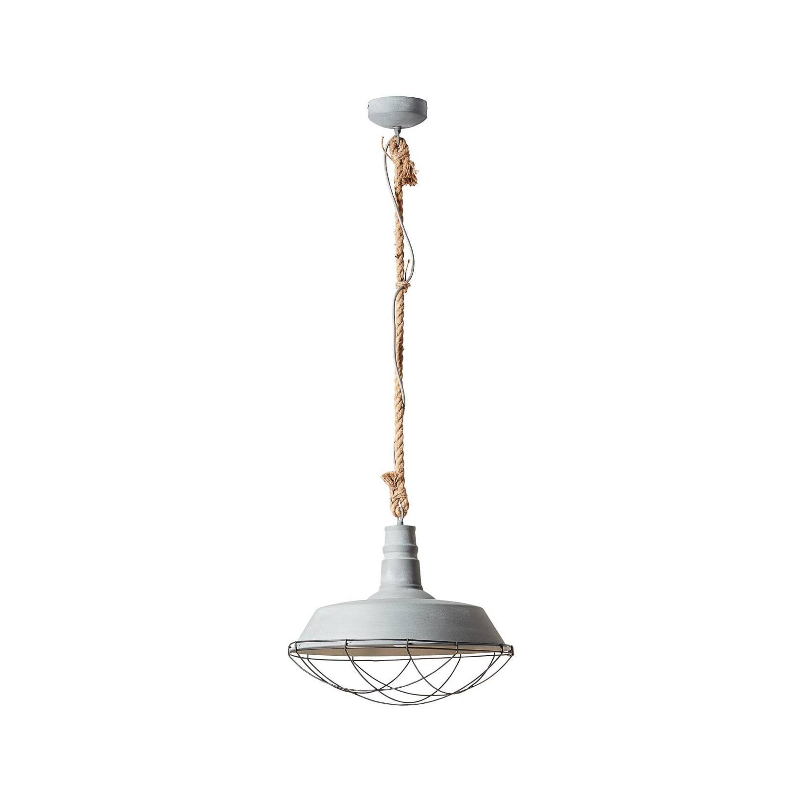 BRILLIANT Lampe Rope Pendelleuchte 47cm grau Beton 1x A60, E27, 60W, geeignet für Normallampen (nicht enthalten) Für LED-Leuchtmittel geeignet