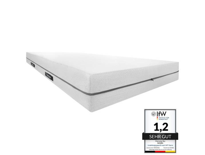 tectake Matratze Sky, waschbarer Bezug aus atmungsaktivem 3D-Meshgewebe, weiß, Weiß, Schlafzimmer, Matratzen, Kaltschaummatratzen