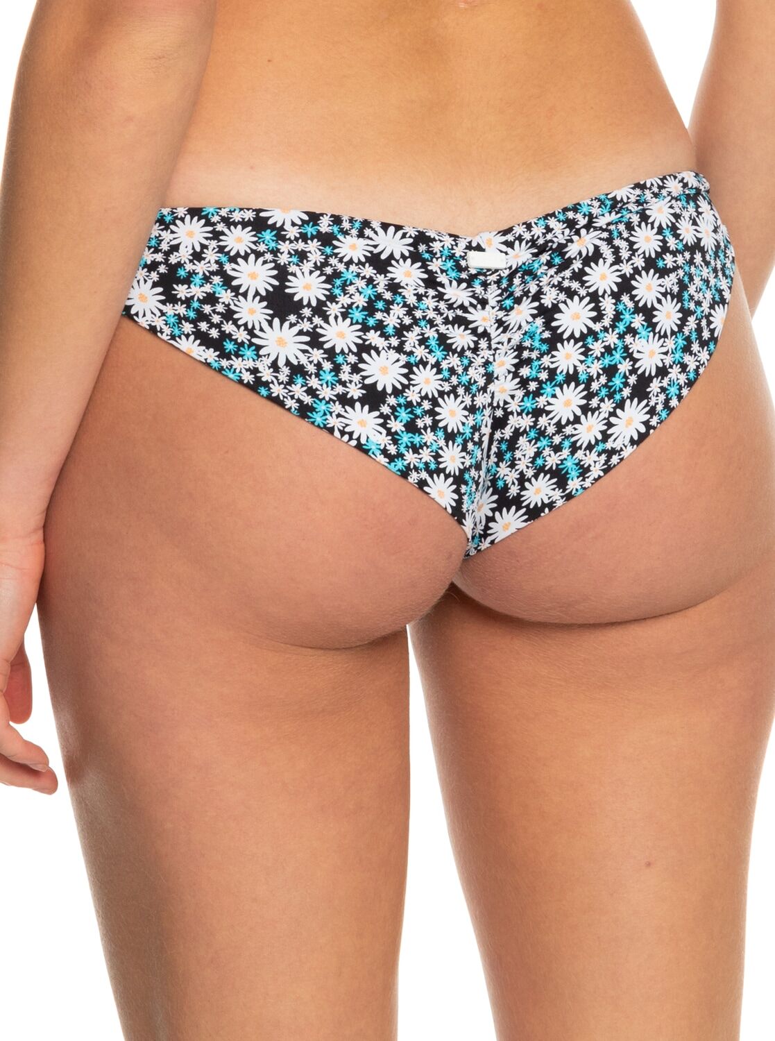 Bikini-Hose ROXY "Printed Beach Classics", Damen, Gr. M, US-Grössen, schwarz (anthrazit cute daisies), 87% Nylon, 13% Elasthan, Badehosen Bikini-Hose anthrazit cute daisies M, US-Grössen