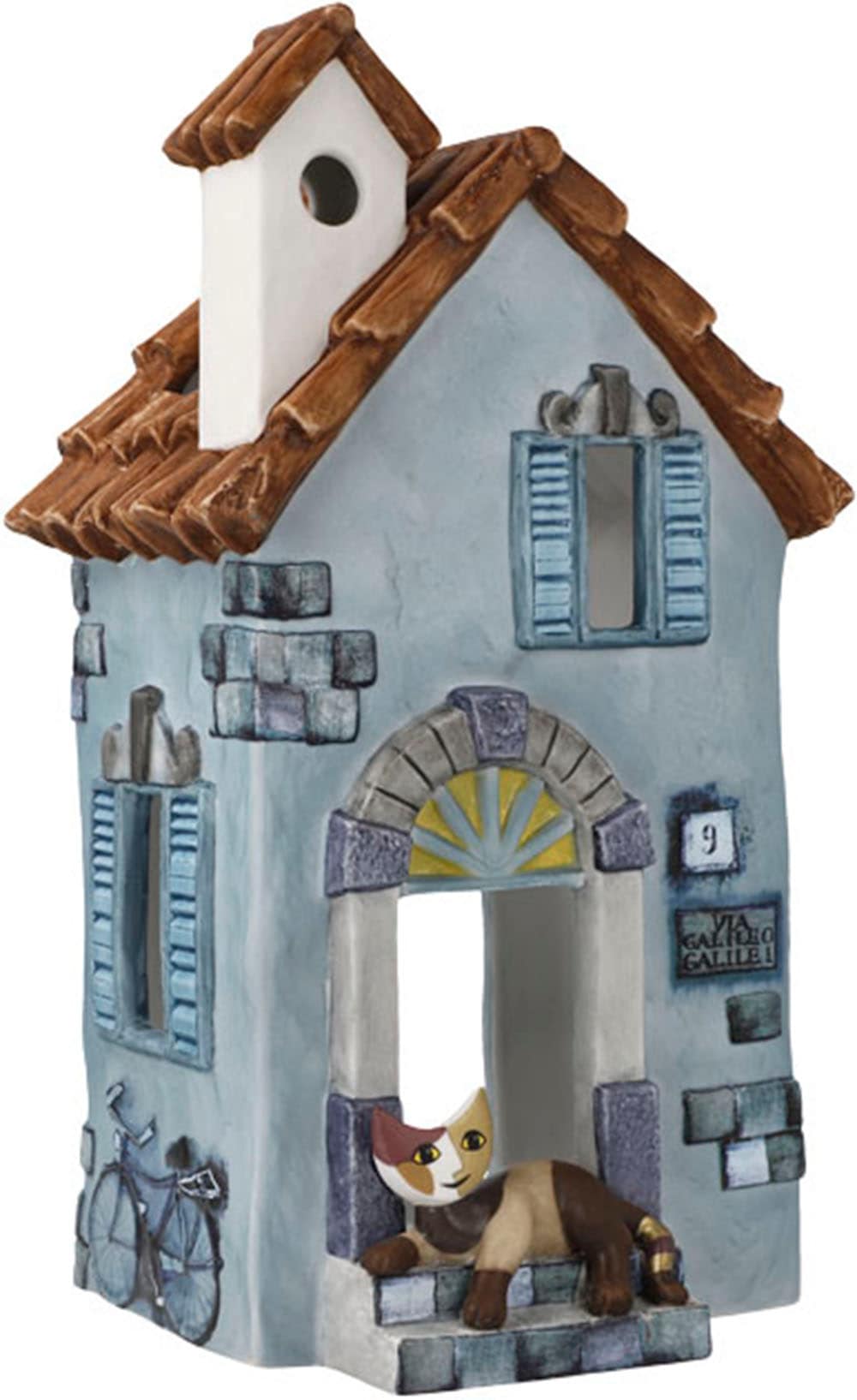 Dekofigur GOEBEL "Rosina Wachtmeister - Via Galileo Galilei", blau (bunt), B:12cm H:21cm T:10cm, Biskuitporzellan, Dekofiguren, Dekofigur