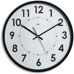 Orium Wanduhr lautlos Durchmesser 30cm schwarz