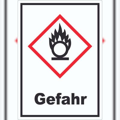 HB-Druck Aufkleber Entzündend wirkend Gefahr Brandfördernd Flamme A7 (74x105mm)