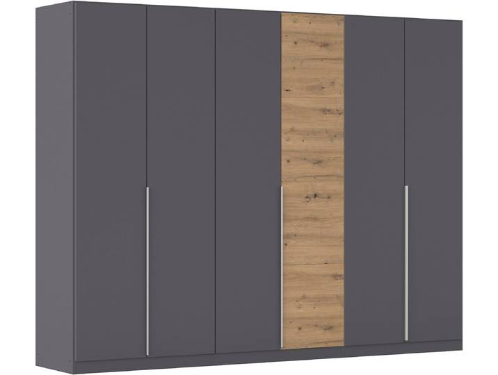 Drehtürenschrank, Graumetallic/Eiche Artisan, 271x210x54 cm, Holzwerkstoff, Inkl. Schubkasteneinsatz, Klassisch, Rauch