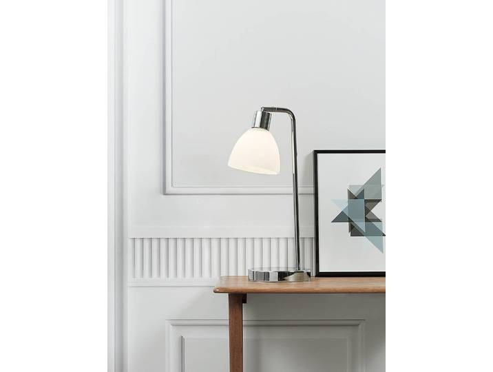 home24 Tafellamp Ray Ø 15cm zilver/chroom chroom, verchroomd E14