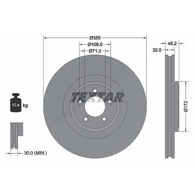 Textar 1x Bremsscheibe [Hersteller-Nr. 92186305] für Jaguar