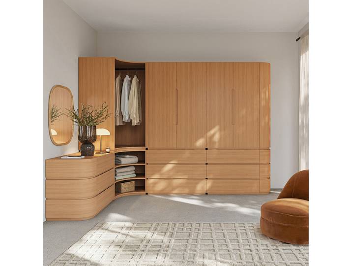 AM.PM Élément armoire penderie pour dressing modulable, en plaqué chêne, EVORIA Beige