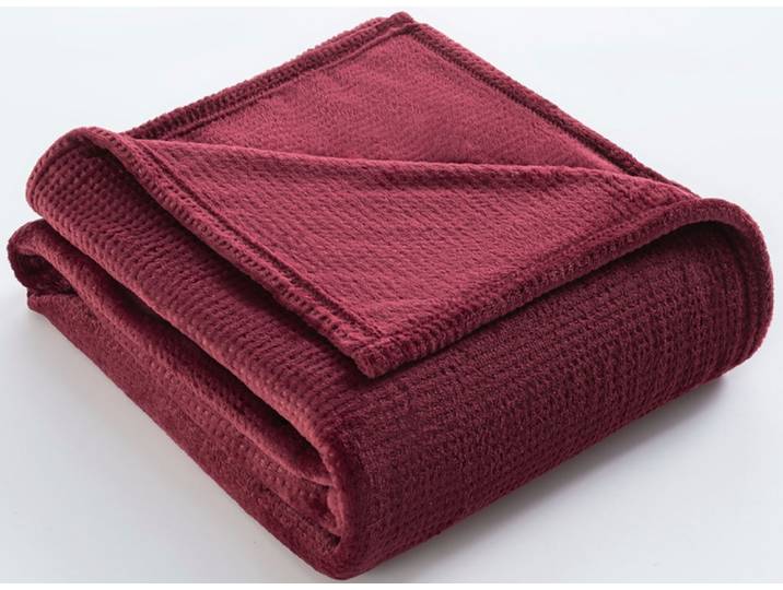 Wohndecke BRUNO BANANI Shakira , bordeaux, B:150cm L:200cm, Polyester, Wohndecken, Wohndecke, Weiche Kuscheldecke mit Prägedruck in Waffeloptik, 150x200 cm