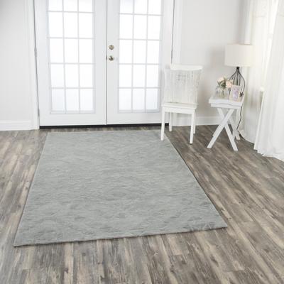 NAVATEXTURA Emerson Grey Solid Diamond Rug