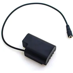 Caruba Panasonic DMW DCC12 Volldecodierung Dummy Batterie (gerades Kabel) (Kamera Akku), Kamera Stromversorgung, Schwarz