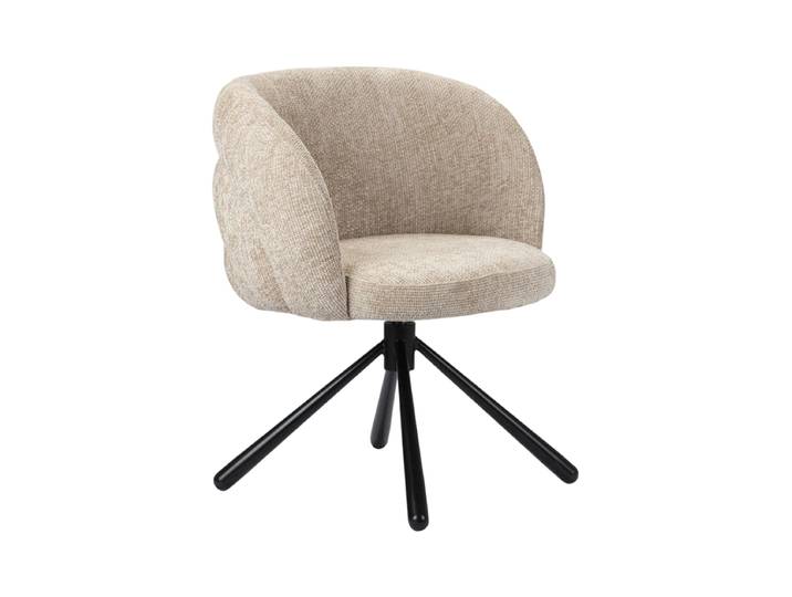Drehbarer Design Stuhl „Pebble“ mit Armlehnen Latte Global Interiors