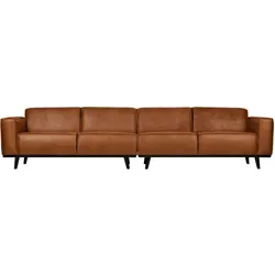Bigsofa Statement Lederoptik, moderner Komfort, Cognacbraun, großzügig für 5–6 Personen