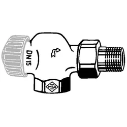 Heimeier Thermostat-Ventilunterteil 2245-01.000 Rp 3/8xR 3/8, Axial, Rotguss vernickelt, geringer Widerstand