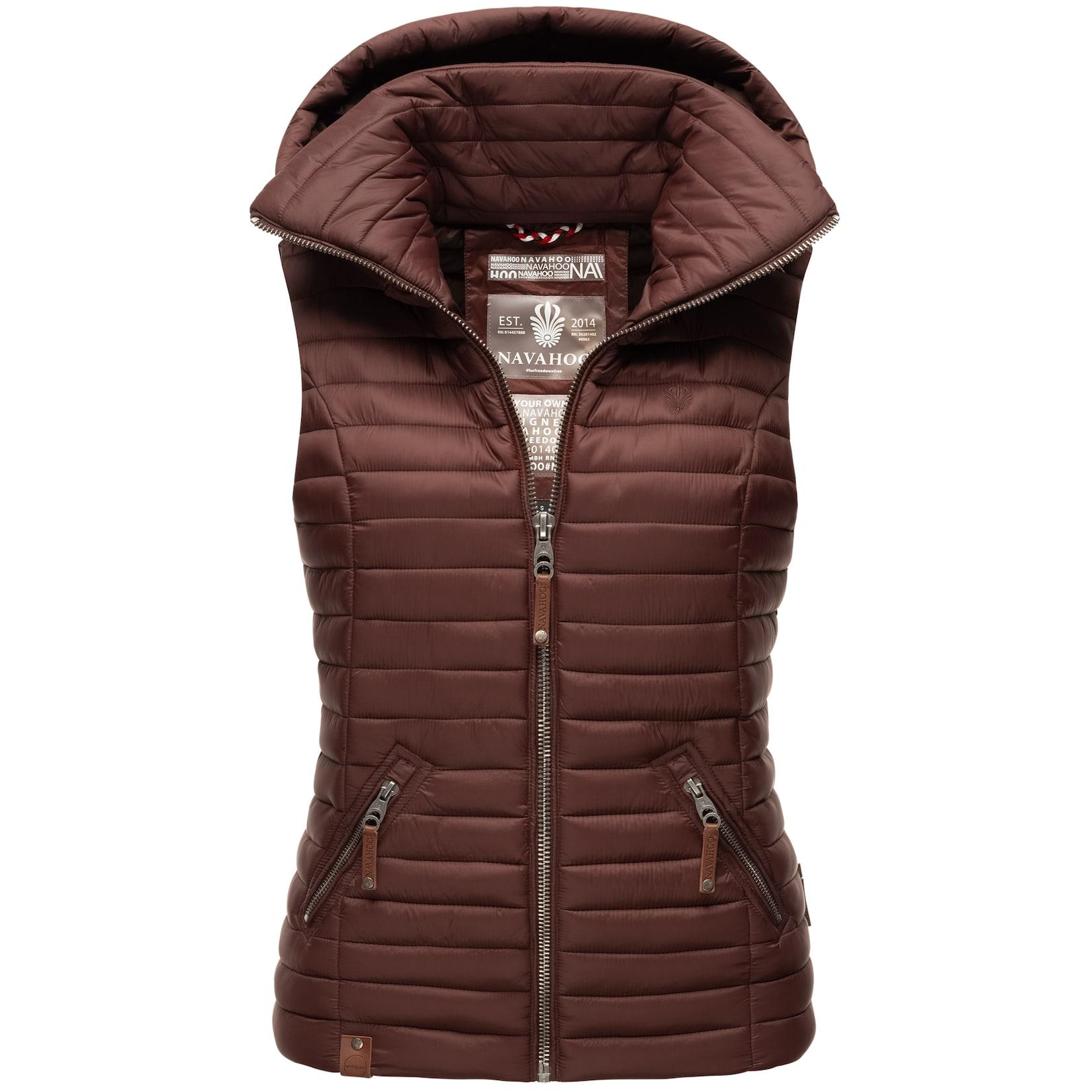 NAVAHOO Damen Designer Steppweste ärmellose Weste mit Kapuze Shadaa