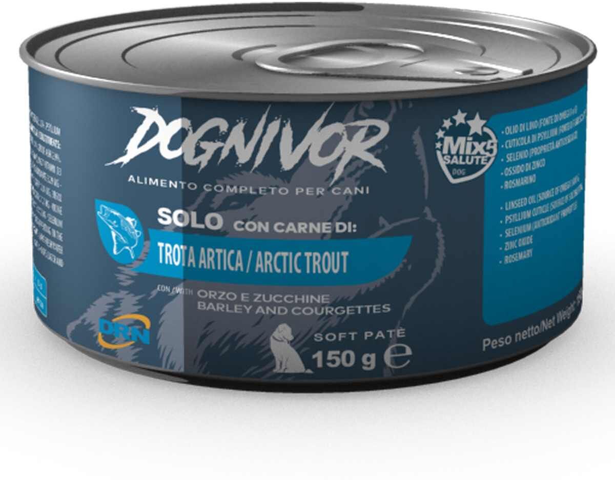 Dognivor Dog Lattina Multipack 12x150G TROTA ARTICA CON ORZO E ZUCCHINE