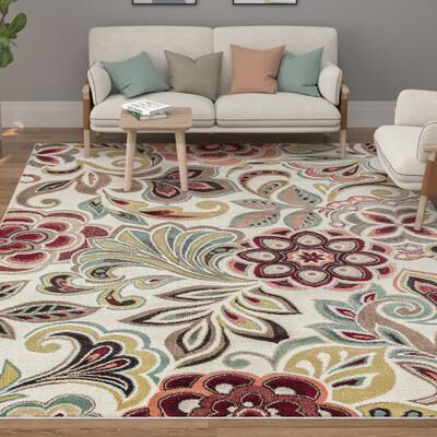Alise Rugs Decora Farmhouse Floral Indoor Area Rug
