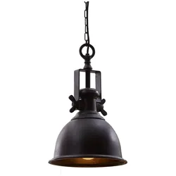 Invicta Interior Pendelleuchte Industrial Metall schwarz Industriestil, Ø 28,5 cm, Höhe 45 cm