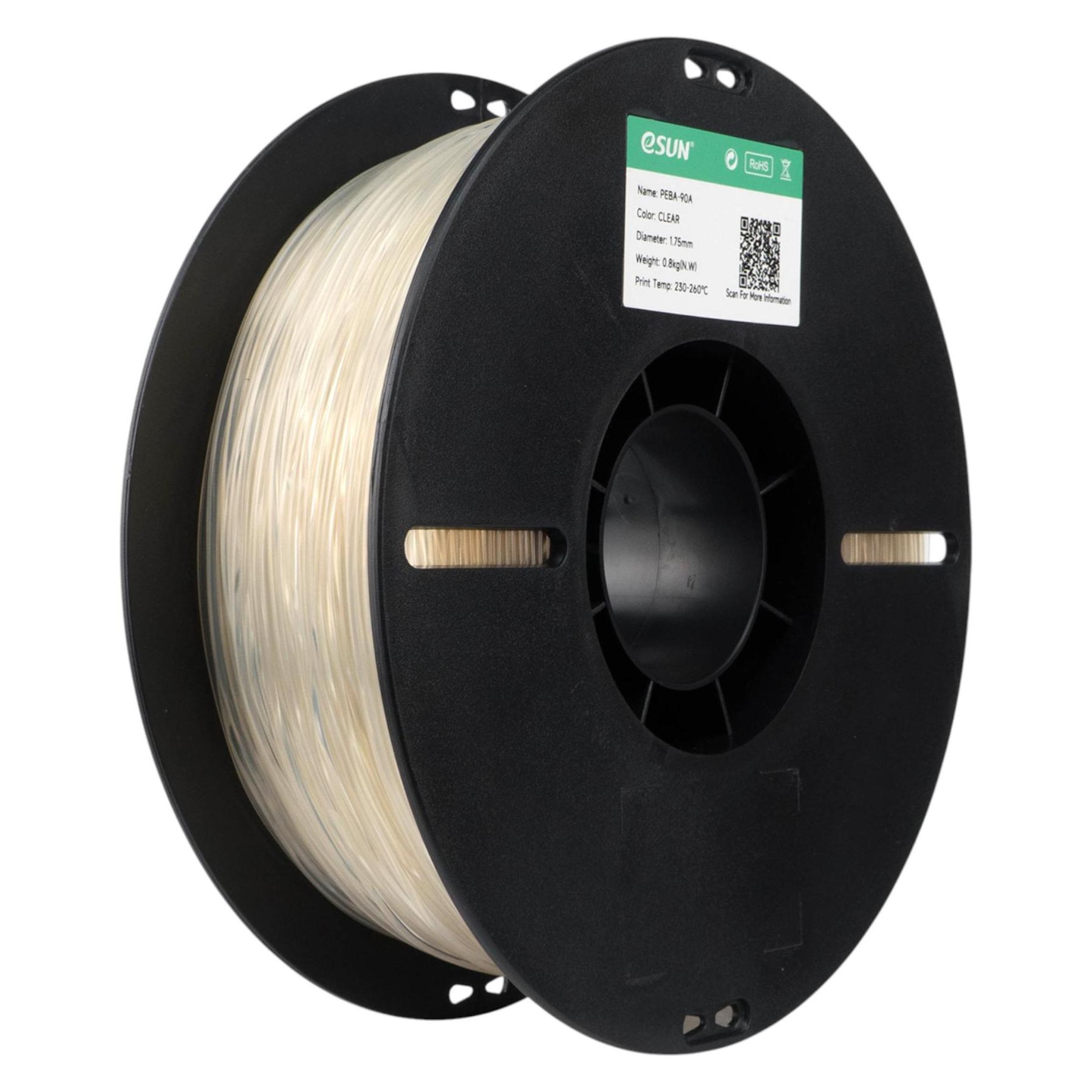 eSUN Filament PEBA 90A Transparent 1.75 mm 1 kg (PEBA, 1000 g, 1.75 mm) (PEBA-90A175T08Y1)