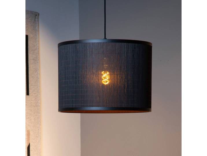 Lucide Hängeleuchte Tagalog, dimmbar, schwarz, für Wohn- / Esszimmer, Holz