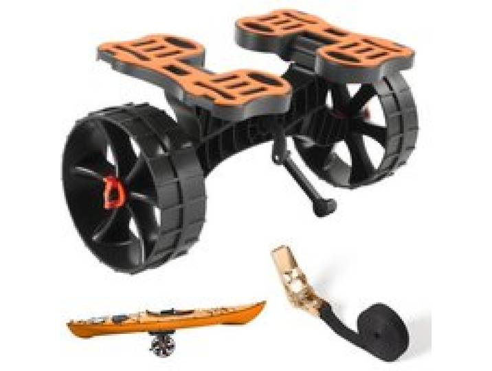 VEVOR Kajakwagen, 136kg, faltbarer Kanuwagen mit 25,4cm Vollgummireifen & 1 Ratschengurt, Bootswagen zum Transportieren von Kajaks, Kanus, Paddleboards, Jon-Booten, Wassersportgeräte, 615x325x320mm