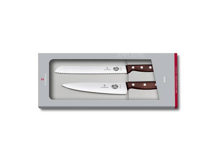 Victorinox Set de couteau à pain et de cuisine Wood Acier inoxydable-érable