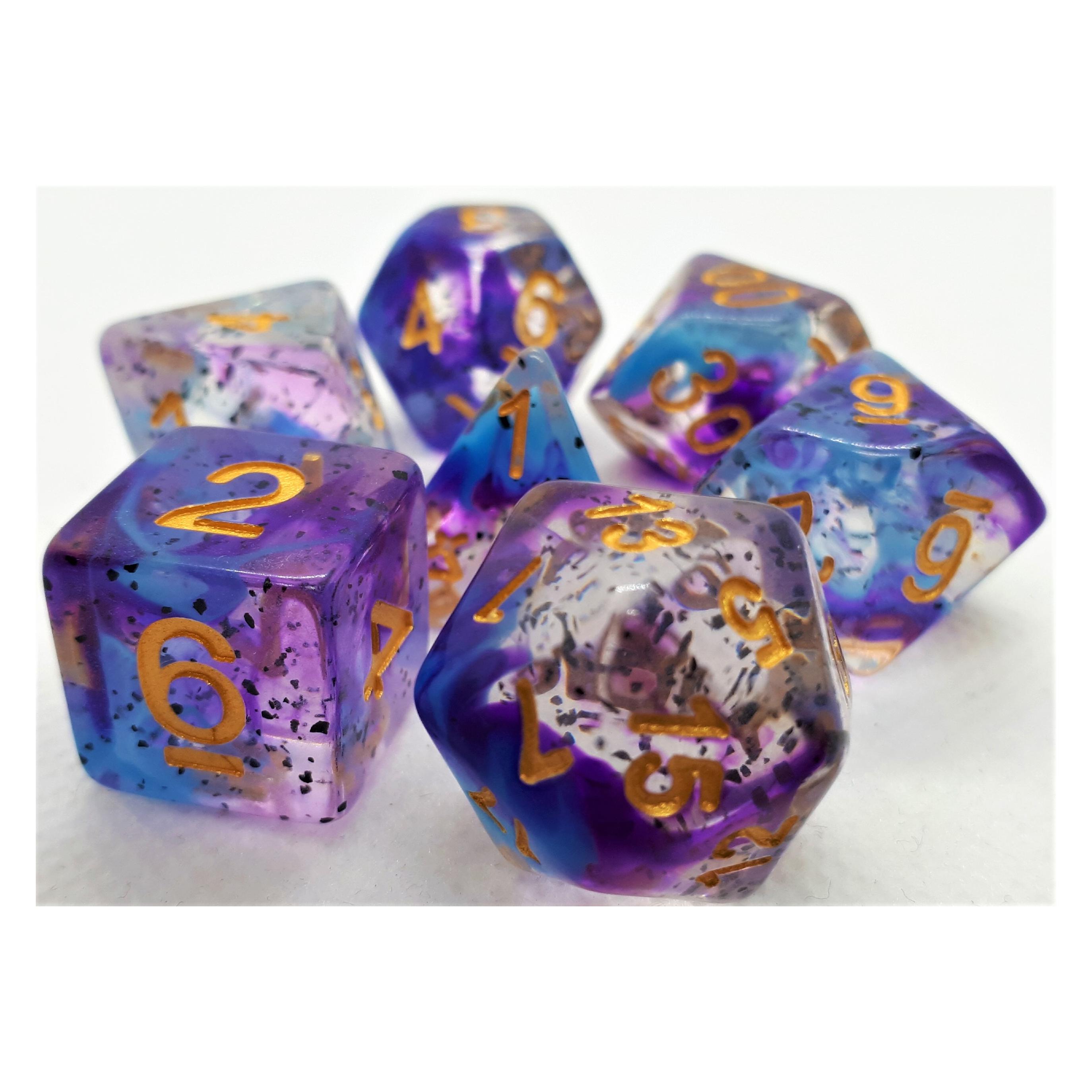 Dice4friends Würfelset Confetti: Violet Sulfer (7) *Relaunch* (DIC70715)