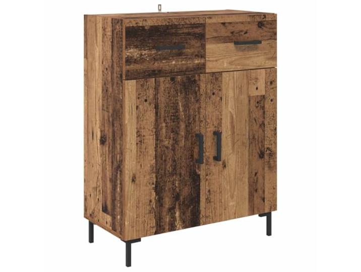 HGFDVCMR Highboard Altholz-Optik 69.5x34x180 cm Holzwerkstoff 2-teiliger Schrank mit Türen und Ablagen für Wohnzimmer und Esszimmer in matter Altholz-Optik