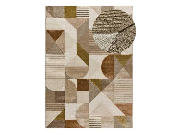 Atticgo Webteppich Erdfarbe Melfi 140/200 cm, Kupferfarben, Hellbraun, Abstrakt, Rechteckig, 140x200 cm, antistatisch, für Fußbodenheizung geeignet, leicht zusammenrollbar, Teppiche und Böden, Teppiche
