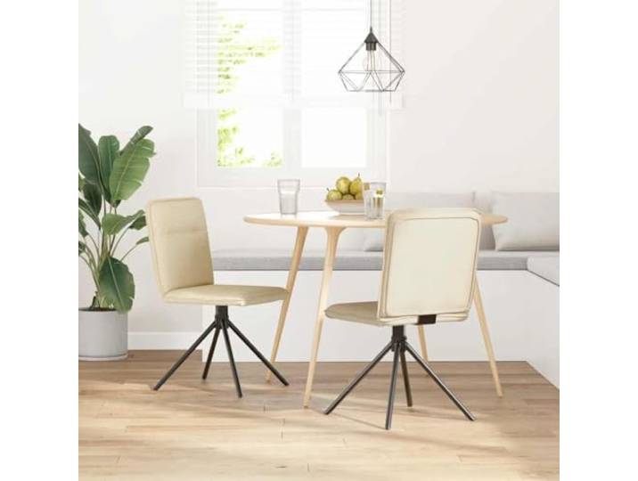 HKLGBVCR Esszimmerstühle, cremefarben, Stoff, drehbar, 2 Stück Metall und Sperrholz, dicker Schaumstoff, weiches Polyester, Wohn- und Esszimmer