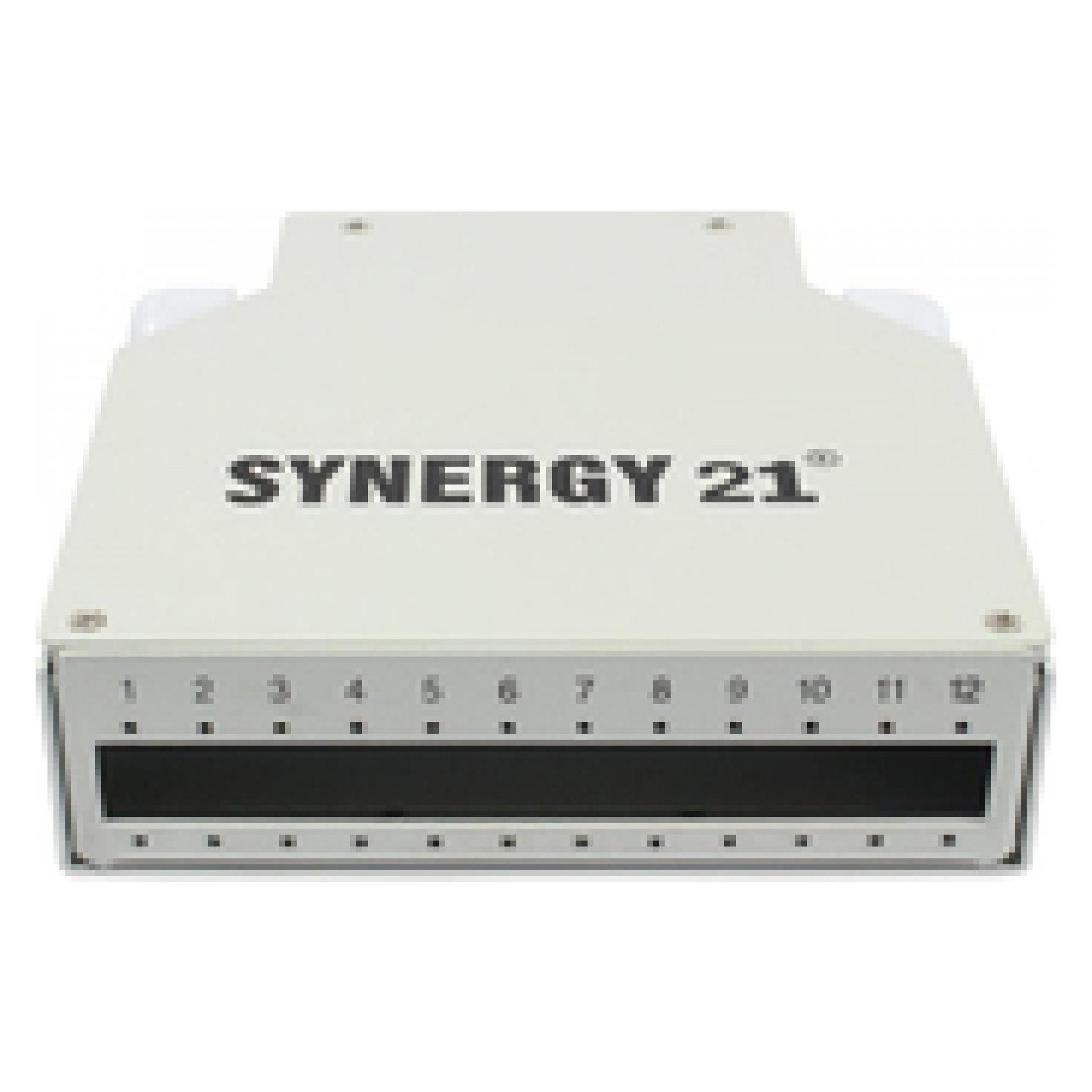 Synergy 21 LWL-Patchpanel für Hutschiene(DIN), 12xLC-Duplex/SC-Simplex-Buchsen, ohne Kupplungen, Lichtgrau, Syn (S215687)