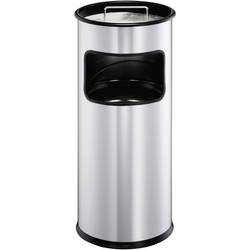 Durable DURABLE - Asch-/Mülleimer - rund - 17 L - Metall 333023 Papierkorb 17 l Metall (Ø x H) 260 mm x 620 mm Schwarz Inkl. Aschenbecher 1 St.