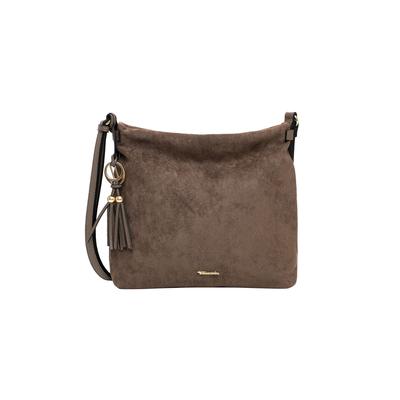 Umhängetasche TAMARIS "Umhängetasche TAS Mareike", Damen, Gr. B/H/T: 26cm x 26cm x 6cm 0, grau (taupe 900), Polyester, Taschen Umhängetasche