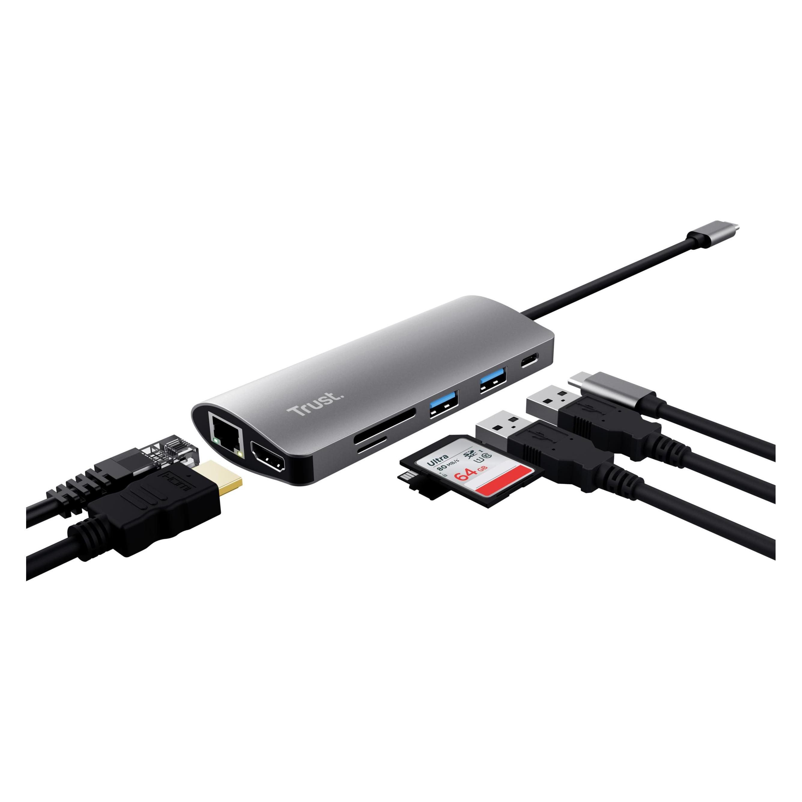 Trust Dalyx 7-in-1 Multiport Adapter (USB-C, 7 Ports) (23775)